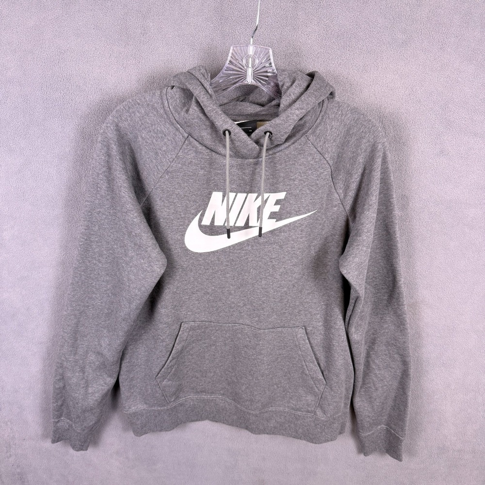 Nike Men's Hoodie Size Small Swoosh Grey Club Fleece Gym Athleisure Clean BV4126